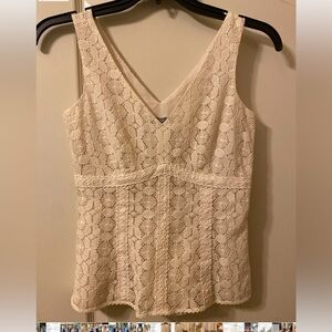 Anne Taylor Ivory Lace Empire Tank. Size 2